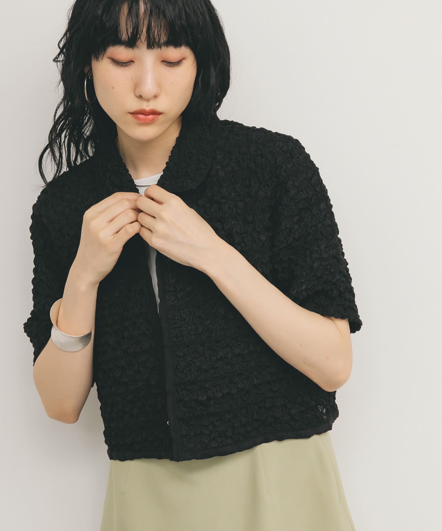  「ポップコーンクロップドシャツ」|シャツ・ブラウス|