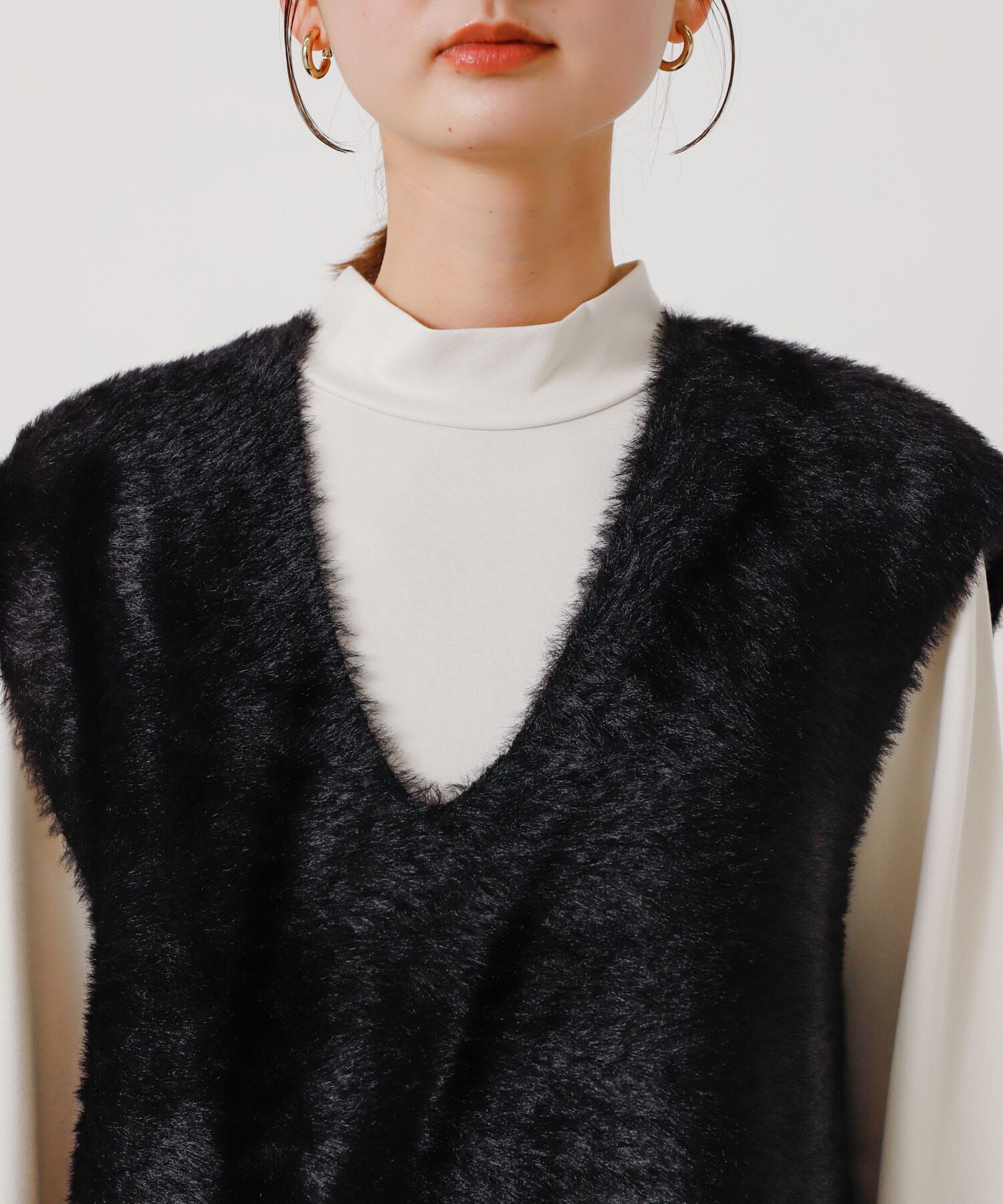 SENSE OF PLACE by URBAN RESEARCH「シャギーベストレイヤードワンピース」|ワンピース|