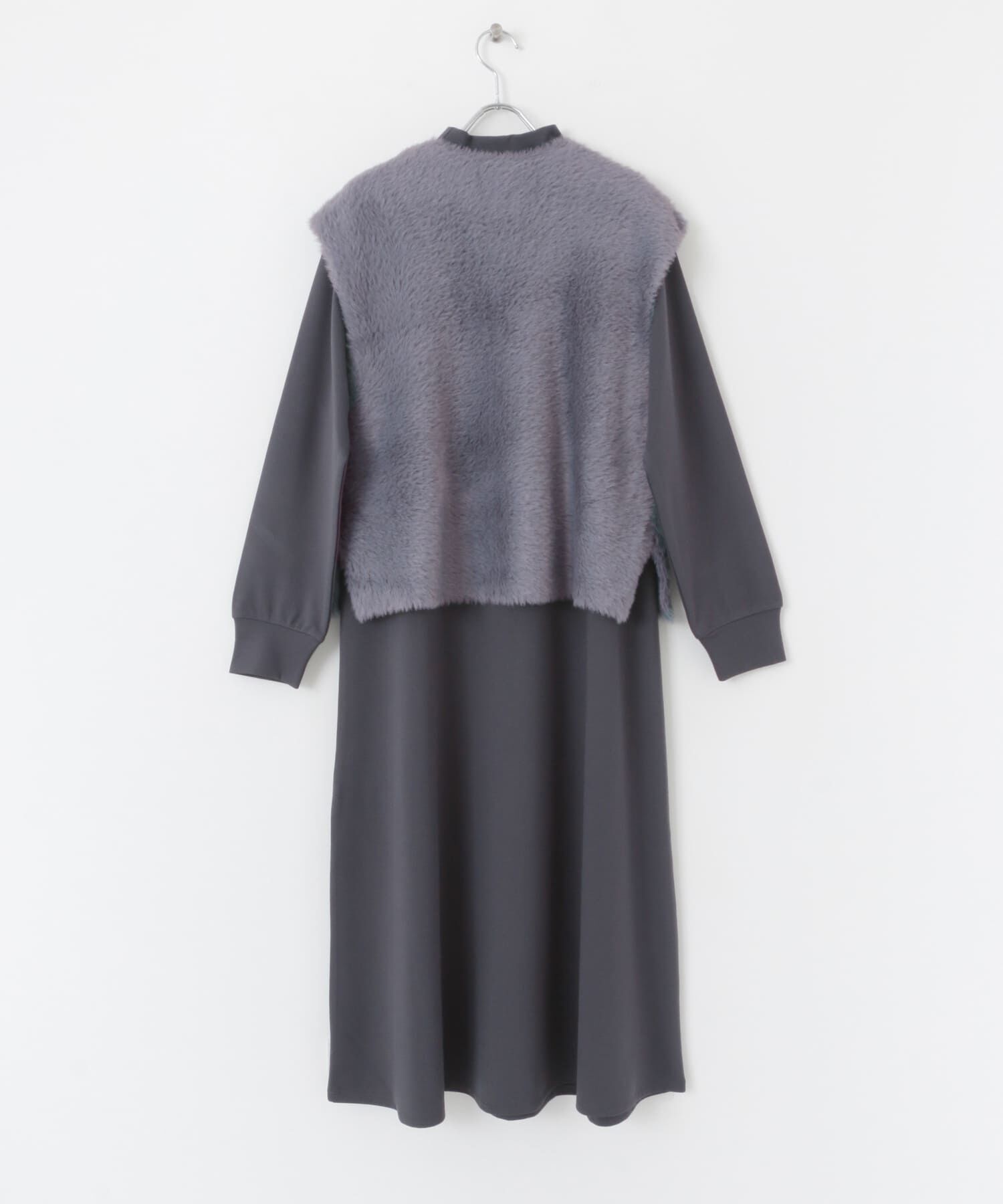 SENSE OF PLACE by URBAN RESEARCH「シャギーベストレイヤードワンピース」|ワンピース|