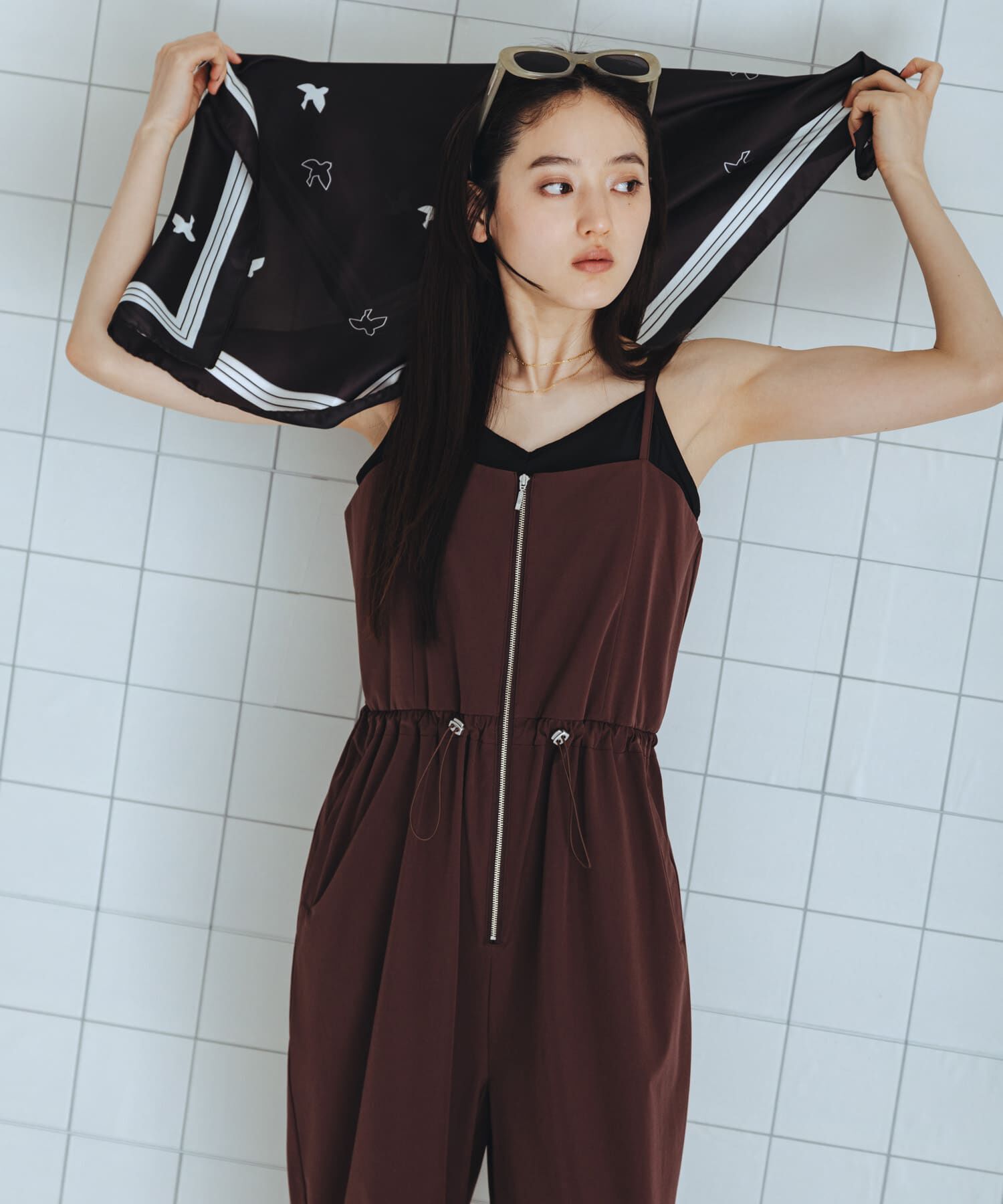 SENSE OF PLACE by URBAN RESEARCH「撥水UVカットウエストドローオールインワン」|スカート|