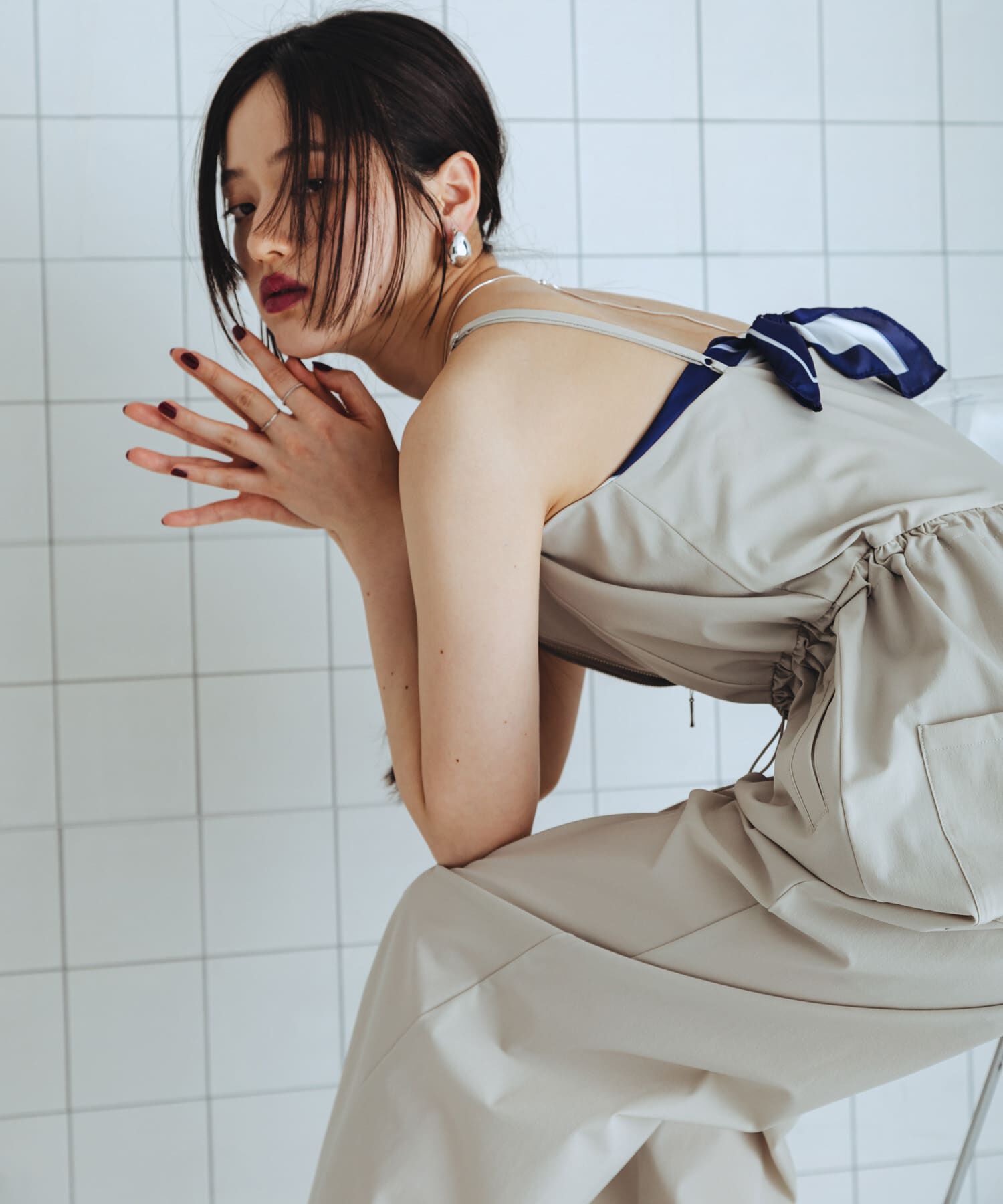 SENSE OF PLACE by URBAN RESEARCH「撥水UVカットウエストドローオールインワン」|スカート|ベージュ