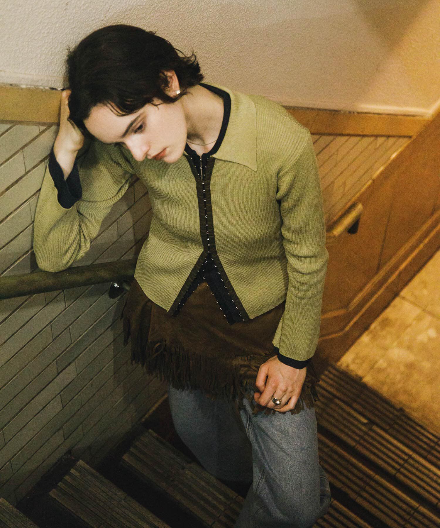 SENSE OF PLACE by URBAN RESEARCH「フロントホックエリツキコンパクトカーディガン」|カーディガン|