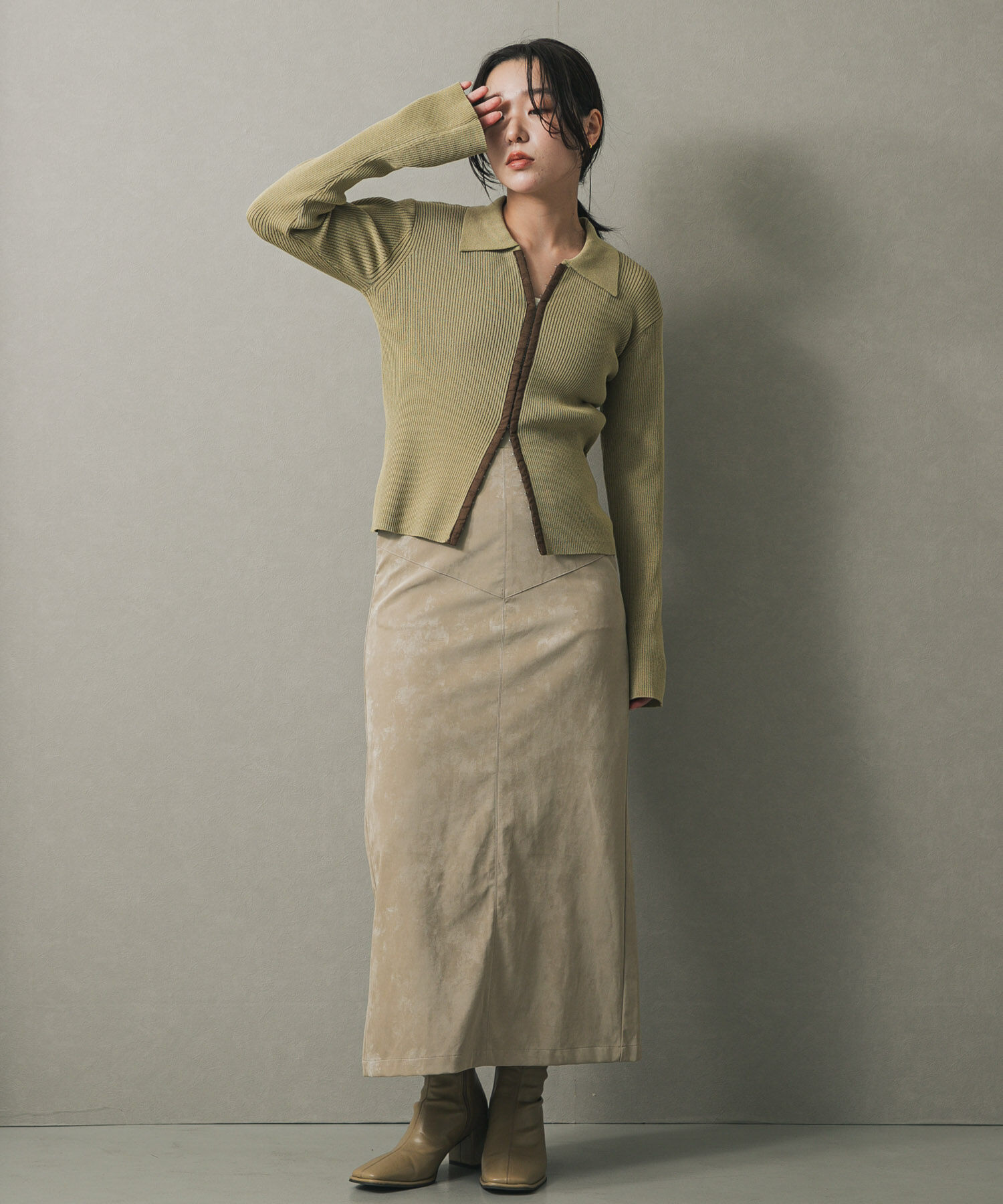 SENSE OF PLACE by URBAN RESEARCH「フロントホックエリツキコンパクトカーディガン」|カーディガン|