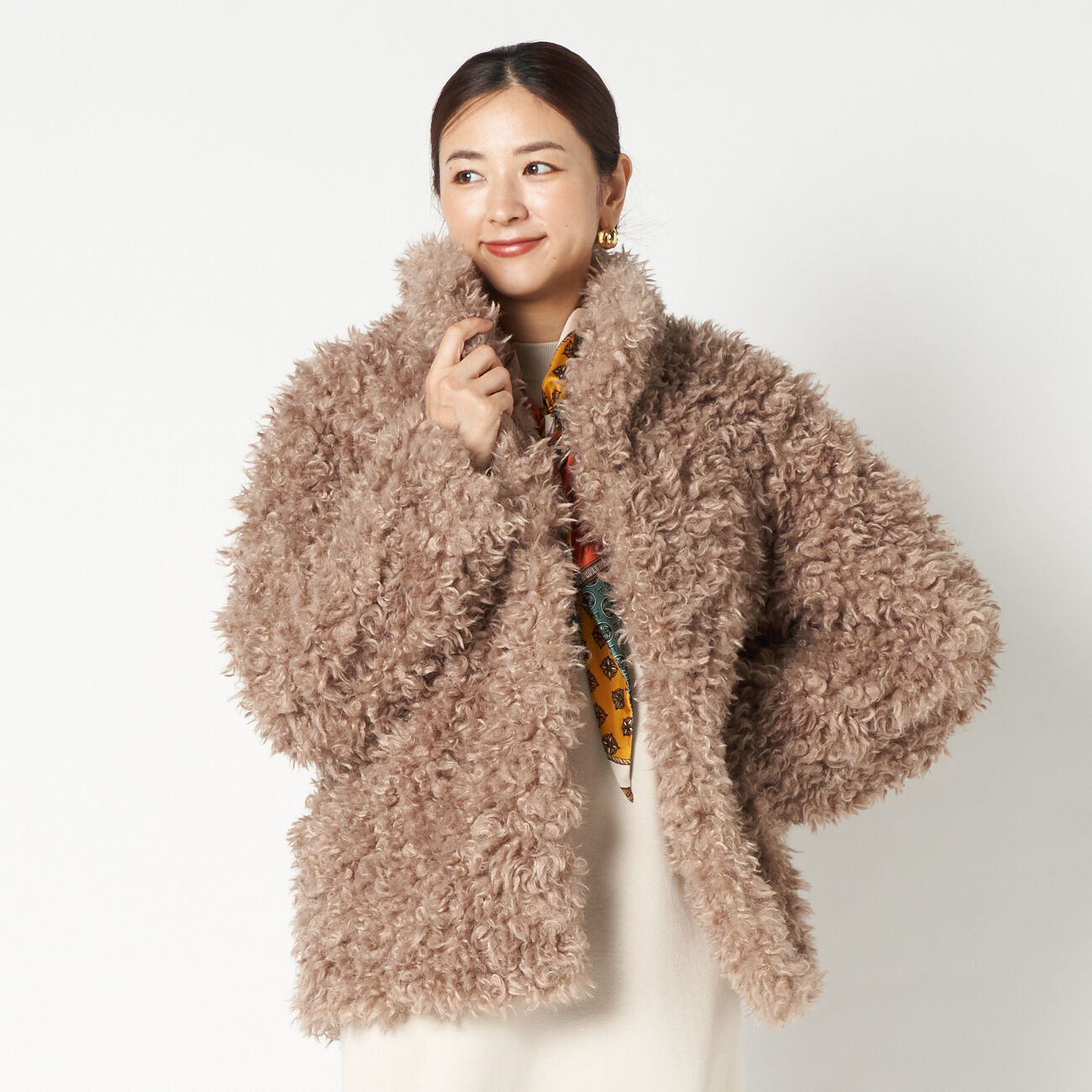 HELIOPOLE「HELIOPOLE BOA BLOUSON」|ブルゾン・スタジャン|ベージュ