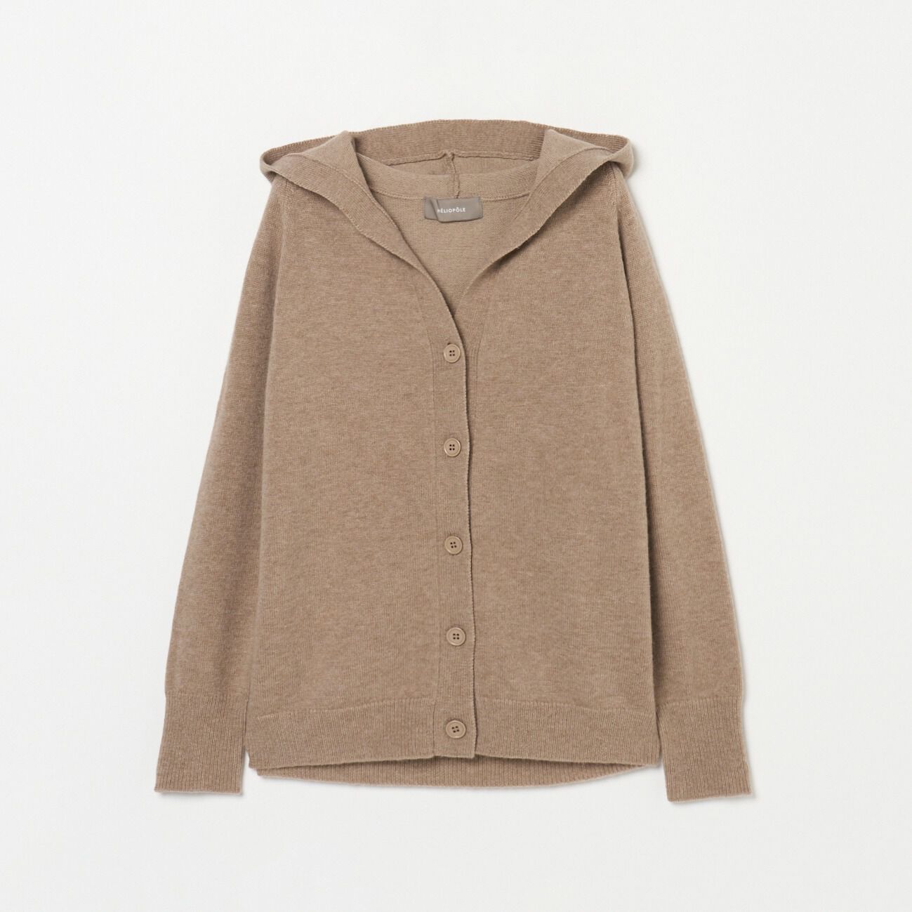 HELIOPOLE「HELIOPOLE KNIT HOODIE CARDIGAN」|ニット・セーター|ダークブラウン