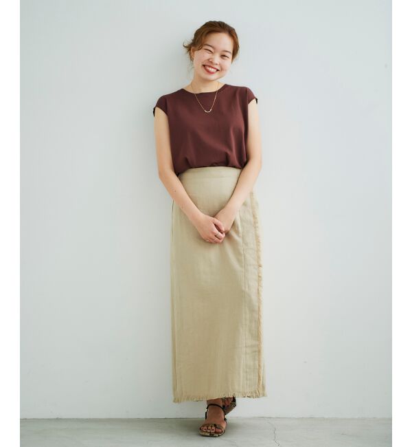 le.coeur blanc「ラップライクフリンジスカート」|スカート|