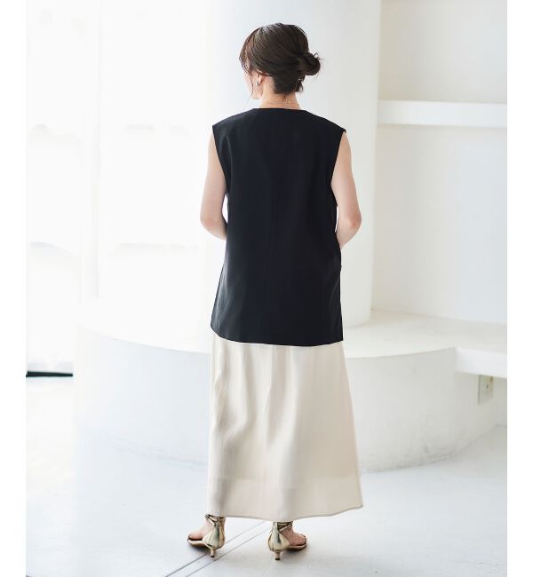 le.coeur blanc「《手洗い可能》Vカラージレジャケット」|ベスト・ジレ|