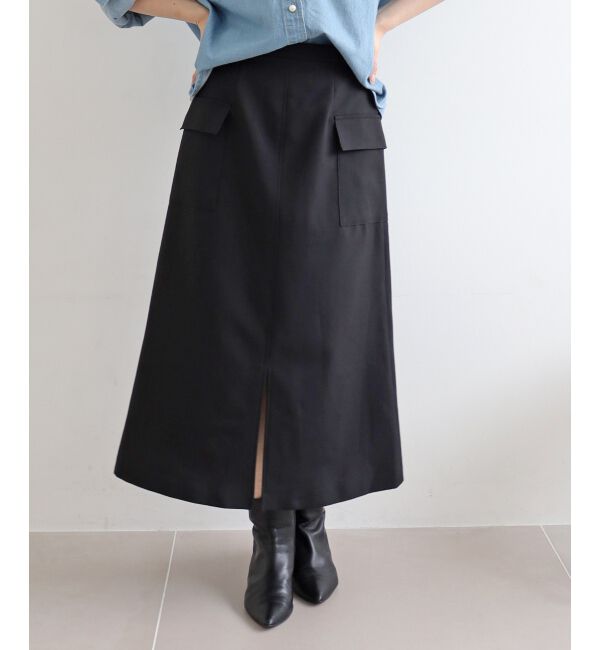 le.coeur blanc「ドライストレッチカーゴスカート」|スカート|ブラック