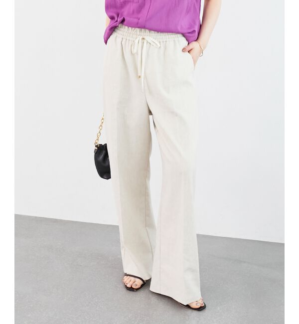 le.coeur blanc「《毎年人気！履きやすさ抜群！》アサレチックイージーワイドパンツ」|その他|サンドベージュ