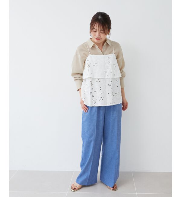 le.coeur blanc「《毎年人気！履きやすさ抜群！》アサレチックイージーワイドパンツ」|その他|