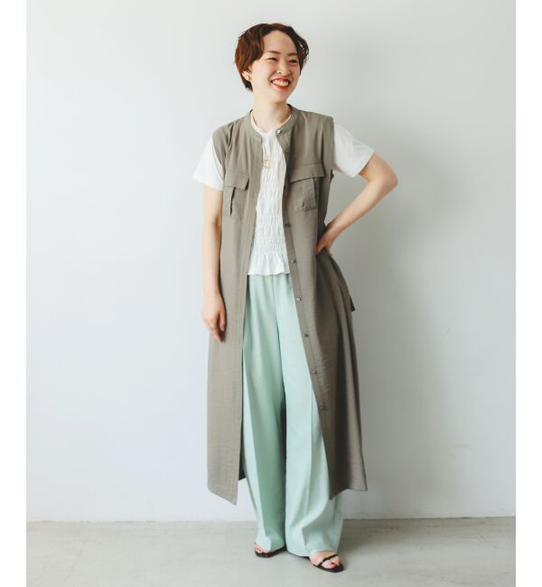 le.coeur blanc「《毎年人気！履きやすさ抜群！》アサレチックイージーワイドパンツ」|その他|