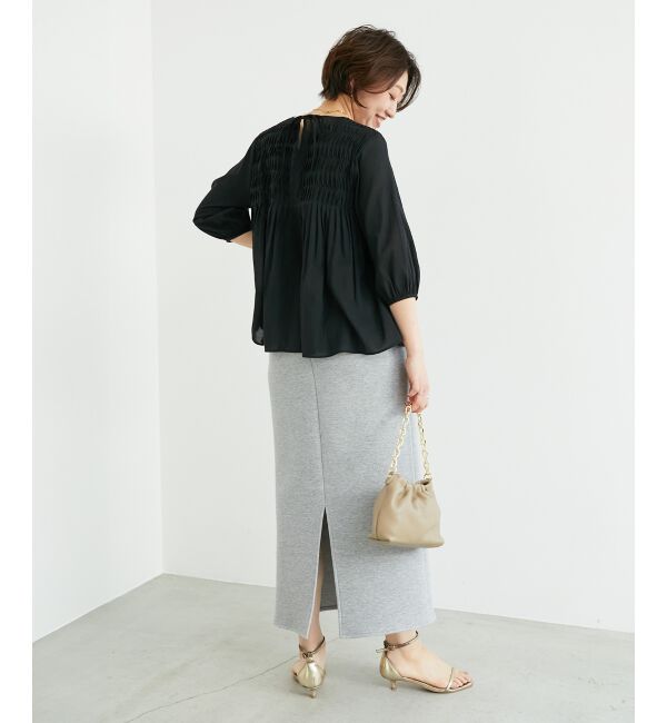  「変形タックギャザーブラウス」|シャツ・ブラウス|