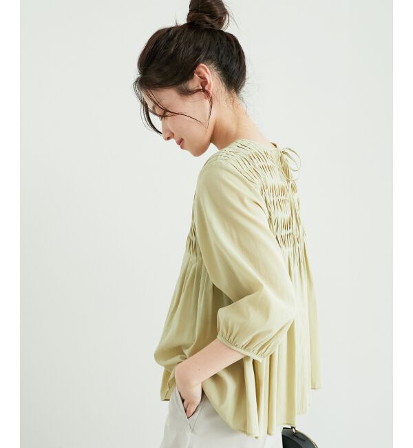  「変形タックギャザーブラウス」|シャツ・ブラウス|