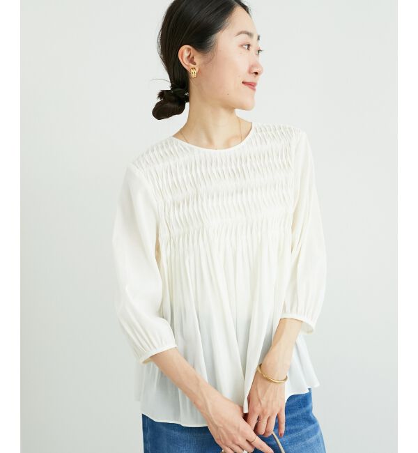  「変形タックギャザーブラウス」|シャツ・ブラウス|