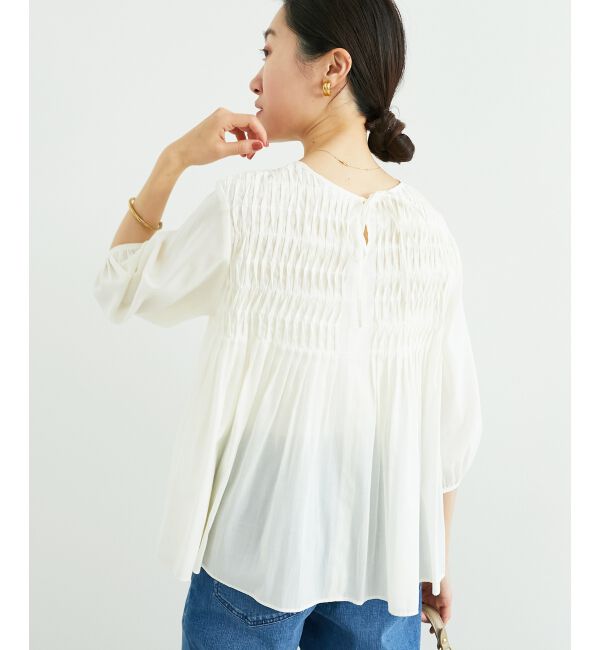  「変形タックギャザーブラウス」|シャツ・ブラウス|