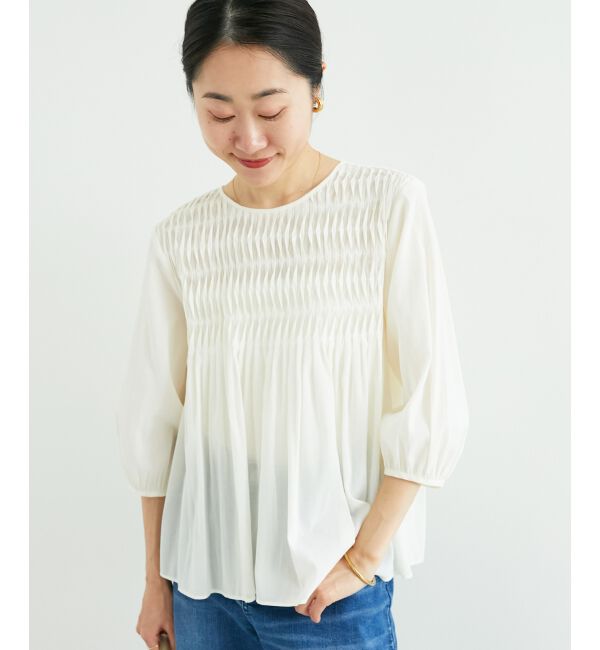  「変形タックギャザーブラウス」|シャツ・ブラウス|