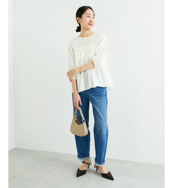  「変形タックギャザーブラウス」|シャツ・ブラウス|