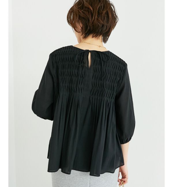  「変形タックギャザーブラウス」|シャツ・ブラウス|