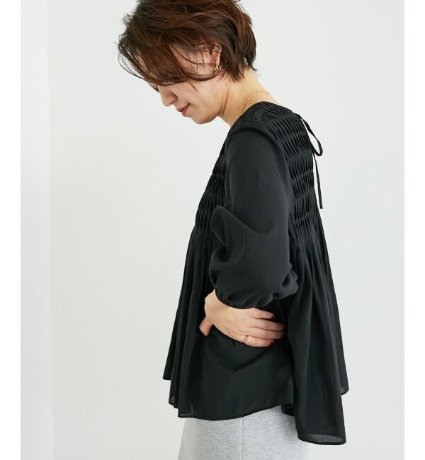  「変形タックギャザーブラウス」|シャツ・ブラウス|
