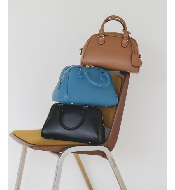  「フェイクレザーボストンBAG」|ボストンバッグ|ベージュ