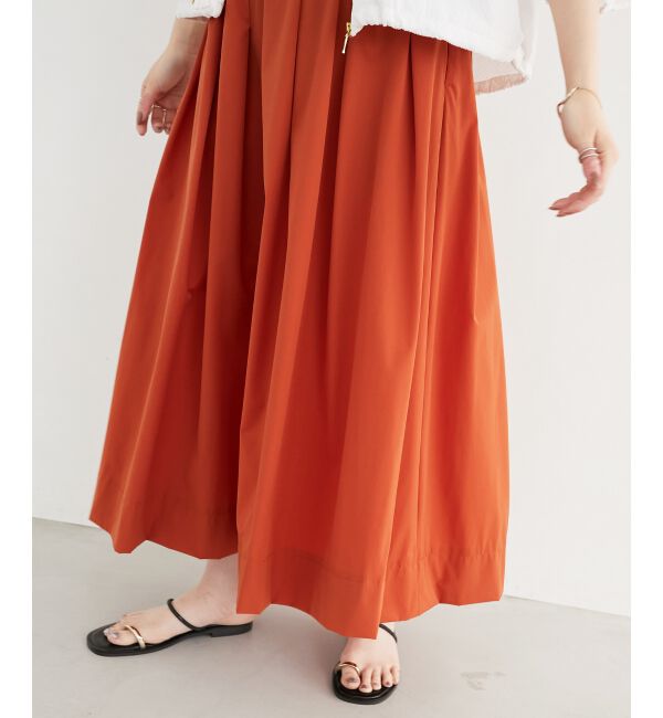  「《接触冷感》ナイロンストレッチタックギャザースカート」|スカート|