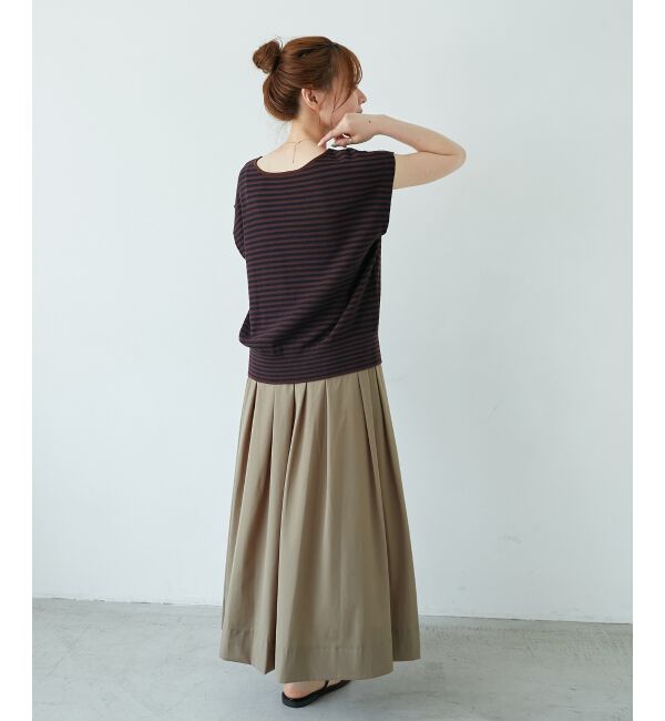  「《接触冷感》ナイロンストレッチタックギャザースカート」|スカート|