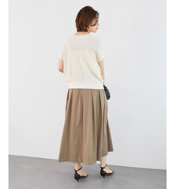 「《接触冷感》ナイロンストレッチタックギャザースカート」|スカート|