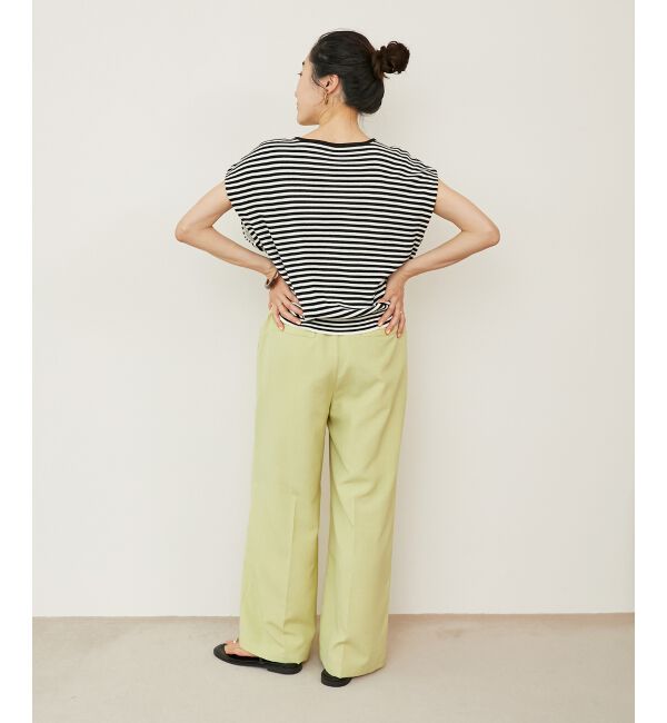  「《手洗い可能》柄編みボーダーフレンチニット」|ニット・セーター|