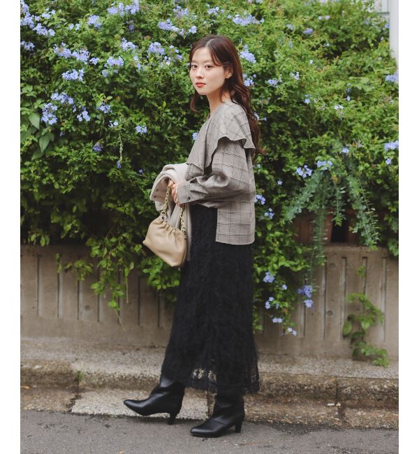  「《手洗い可能》TORRAZZO DONNA別注ベロアドットチュールスカート」|スカート|