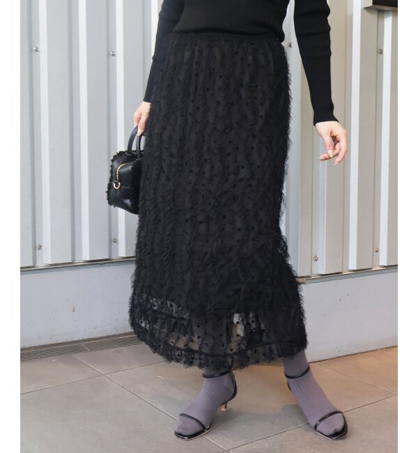  「《手洗い可能》TORRAZZO DONNA別注ベロアドットチュールスカート」|スカート|