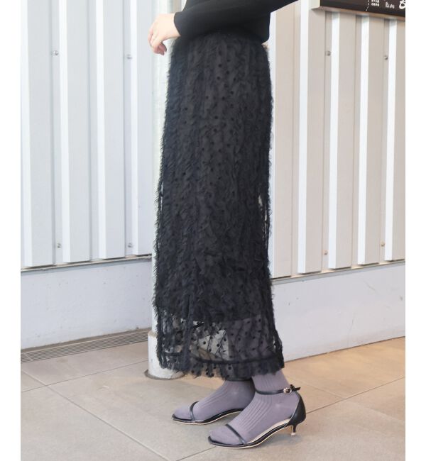  「《手洗い可能》TORRAZZO DONNA別注ベロアドットチュールスカート」|スカート|