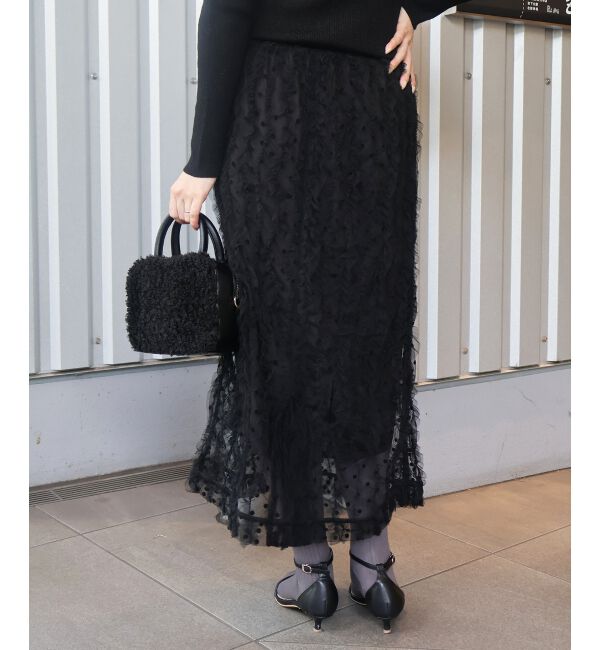  「《手洗い可能》TORRAZZO DONNA別注ベロアドットチュールスカート」|スカート|