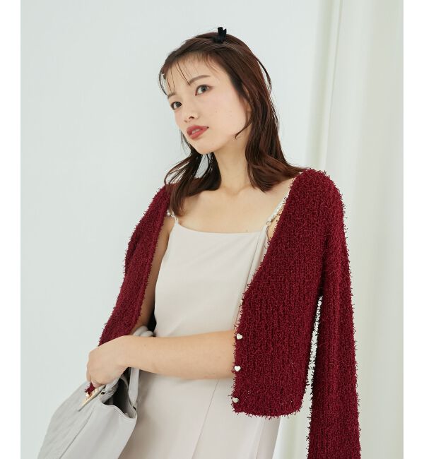 MAJESTICLEGON「ハートボタンカーディガン&キャミセット」|ニット・セーター|