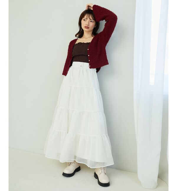 MAJESTICLEGON「ハートボタンカーディガン&キャミセット」|ニット・セーター|