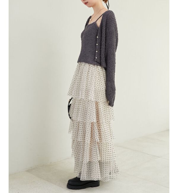 MAJESTICLEGON「ハートボタンカーディガン&キャミセット」|ニット・セーター|