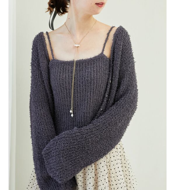 MAJESTICLEGON「ハートボタンカーディガン&キャミセット」|ニット・セーター|