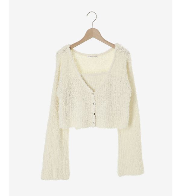 MAJESTICLEGON「ハートボタンカーディガン&キャミセット」|ニット・セーター|