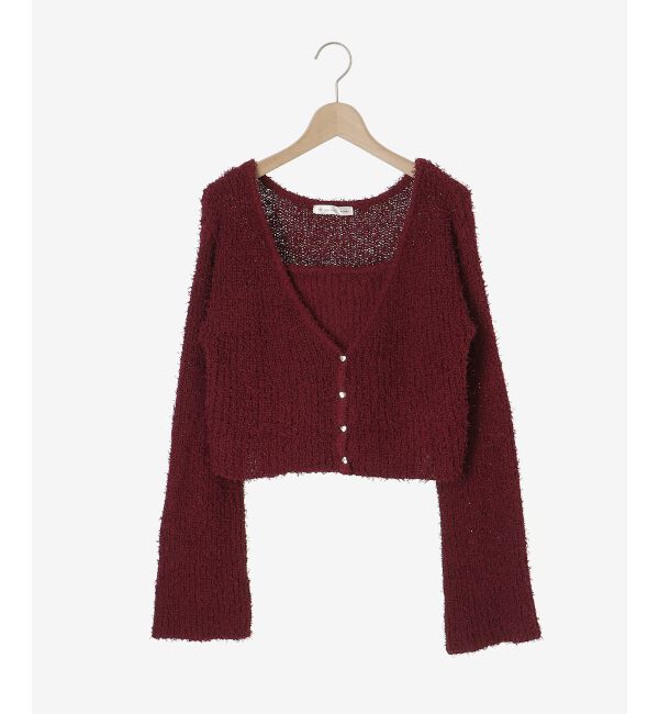 MAJESTICLEGON「ハートボタンカーディガン&キャミセット」|ニット・セーター|