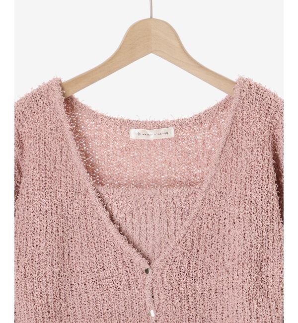 MAJESTICLEGON「ハートボタンカーディガン&キャミセット」|ニット・セーター|