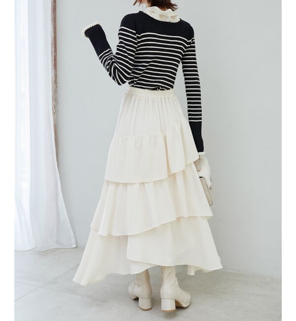 MAJESTICLEGON「エアリーイレヘムティアードスカート」|スカート|