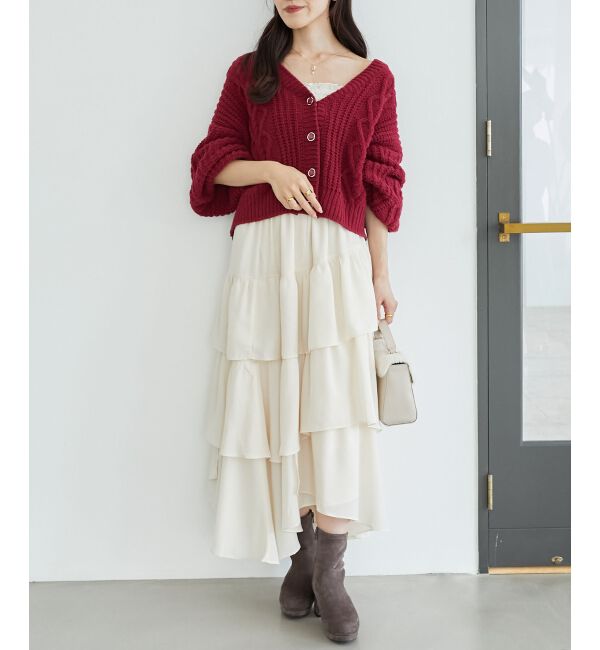 MAJESTICLEGON「エアリーイレヘムティアードスカート」|スカート|