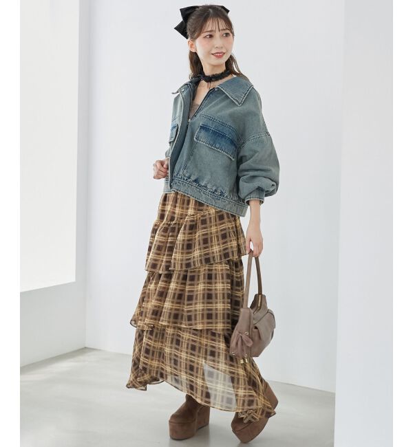 MAJESTICLEGON「エアリーイレヘムティアードスカート」|スカート|