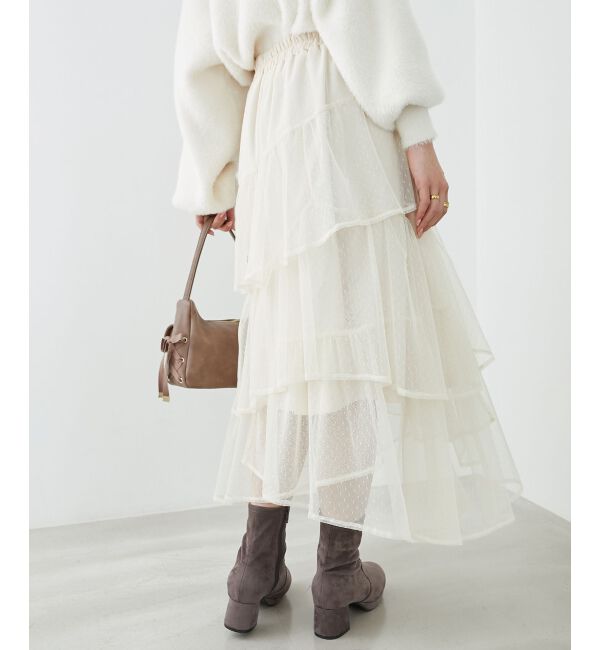 MAJESTICLEGON「エアリーイレヘムティアードスカート」|スカート|