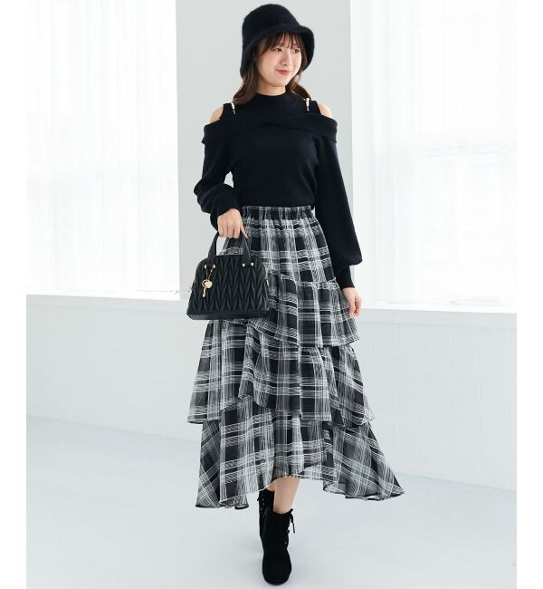 MAJESTICLEGON「エアリーイレヘムティアードスカート」|スカート|