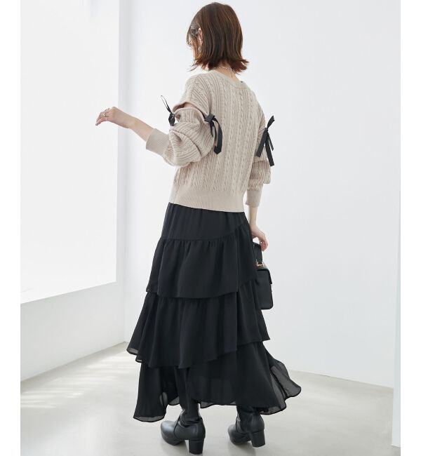 MAJESTICLEGON「エアリーイレヘムティアードスカート」|スカート|