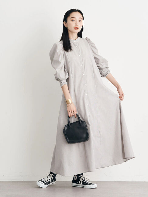 earth music&ecology「ボリュームスリーブシャツワンピース」|ワンピース|