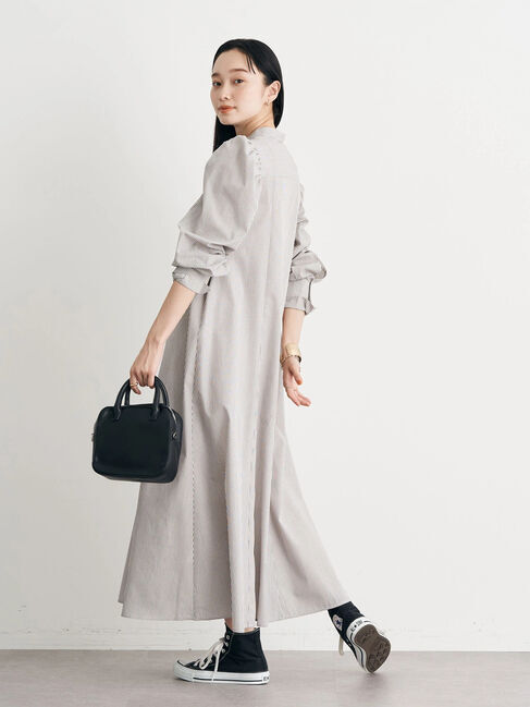 earth music&ecology「ボリュームスリーブシャツワンピース」|ワンピース|