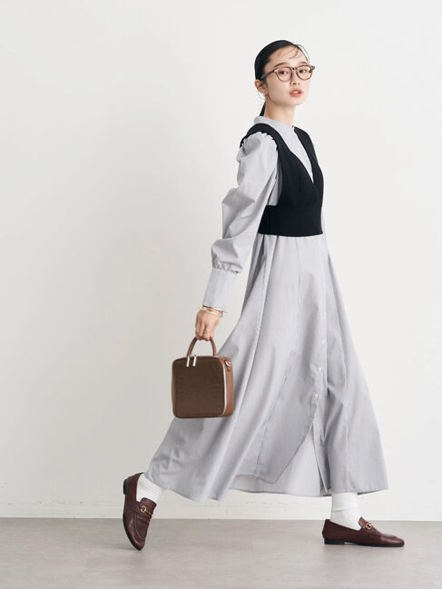 earth music&ecology「ボリュームスリーブシャツワンピース」|ワンピース|