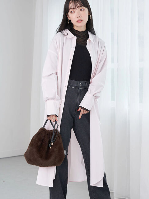 earth music&ecology「シャツワンピース」|ワンピース|ライトピンク