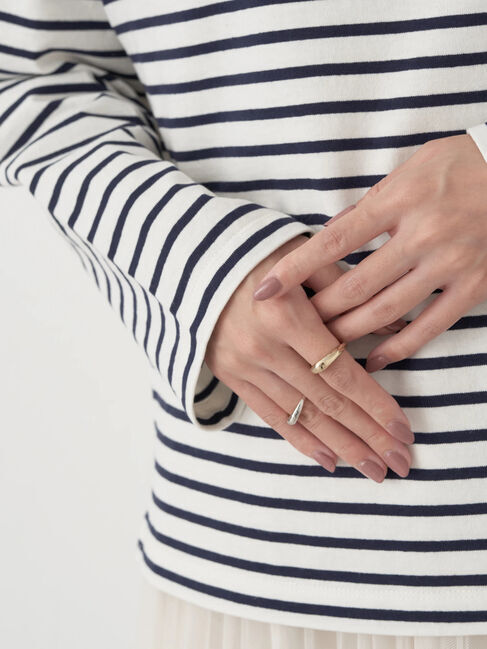 earth music&ecology「レースボーダーカットソープルオーバー」|Tシャツ・カットソー|